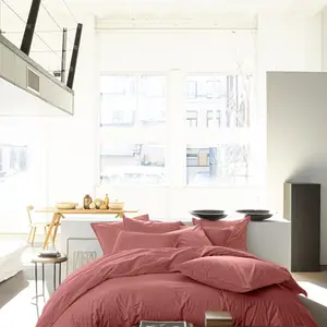 Housse de couette percale coton vieux rose 260x240 cm pas cher
