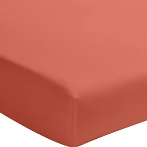 Drap housse en percale de coton rouge 180 x 200 cm pas cher