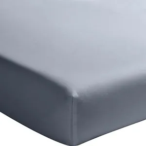Drap housse en percale de coton bleu 180 x 200 cm