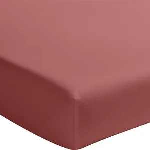 Drap housse percale de coton vieux rose 140x190 cm