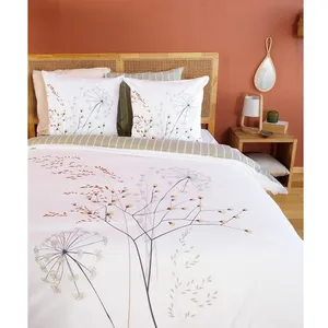 Parure housse de couette en coton imprimée + 2 taies 240x220 cm pas cher