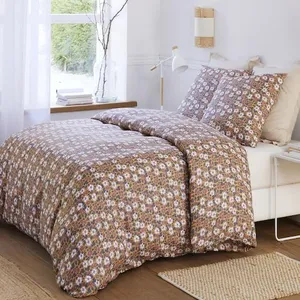 Parure housse de couette 3pcs 240x220cm 100% gaze de coton imprimé ver... pas cher