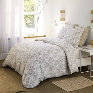 Parure housse de couette coton imprimée + 2 taies 240x220 cm pas cher