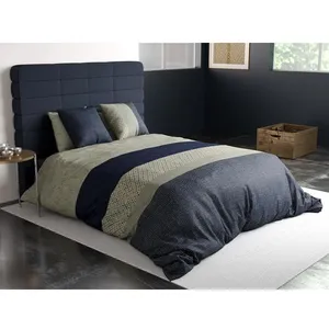 Parure housse de couette coton imprimée + 2 taies 260x240 cm pas cher