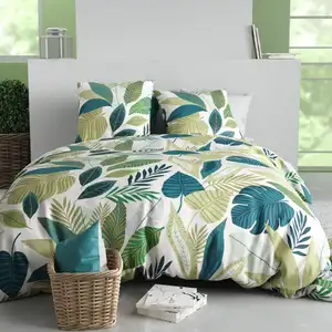 Parure de couette 100% coton 57fils multicolore 240x220cm 2 taies pas cher