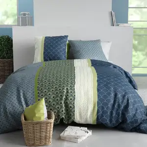 Parure imprimée en coton avec housse de couette + 2 taies 240x220 cm pas cher