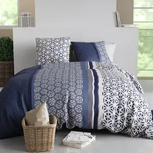Parure imprimée en coton avec housse de couette + 2 taies 240x220 cm pas cher