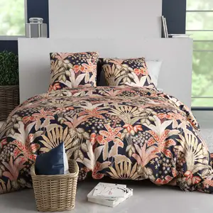 Parure imprimée en coton avec housse de couette + 2 taies 240x220 cm pas cher
