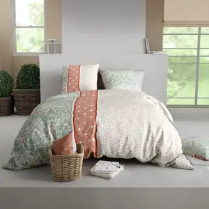 Parure imprimée en coton avec housse de couette + 2 taies 260x240 cm pas cher