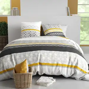 Parure imprimée en coton avec housse de couette + 2 taies 240x220 cm pas cher