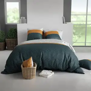 Parure imprimée en coton avec housse de couette + 2 taies 240x220 cm pas cher