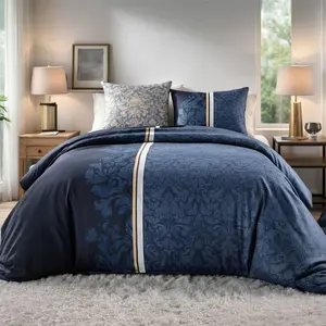 Parure imprimée en coton avec housse de couette + 2 taies 240x220 cm pas cher