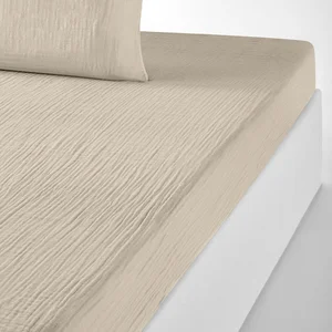 Baton Rouge Drap housse gaze de coton ecru naturel 180x200 cm