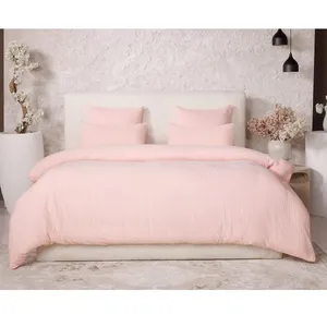Ateliers du Linge - Parure de Couette 3 pcs 100% Gaze de Coton Lavé ro...