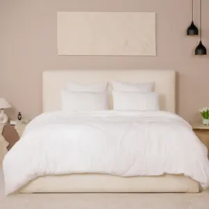 Parure housse de couette gaze de coton blanc pur 260x240 cm pas cher
