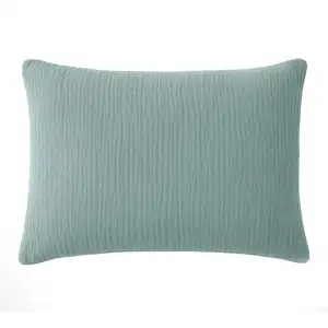 Comparateur de prix : Taie d'oreiller gaze de coton bleu givrée 50x70 cm
