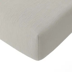 Drap housse gaze de coton gris glacier 140x190 cm