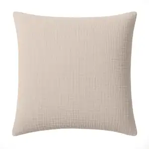 Taie d'oreiller gaze de coton ecru 65x65 cm pas cher
