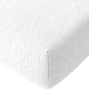 Drap housse gaze de coton blanc pur 180x200 cm