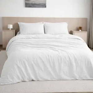 Housse de couette gaze de coton blanc pur 240x220 cm pas cher