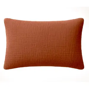 Taie d'oreiller gaze de coton safran mineral 50x70 cm pas cher