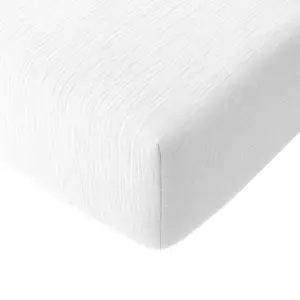 Drap housse gaze de coton blanc pur 140x190 cm pas cher