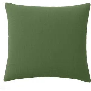 Taie d'oreiller gaze de coton vert cèdre 65x65 cm pas cher