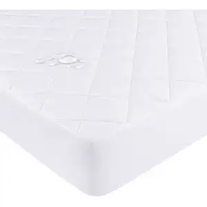 Protège matelas polyester blanc 140x190 cm pas cher