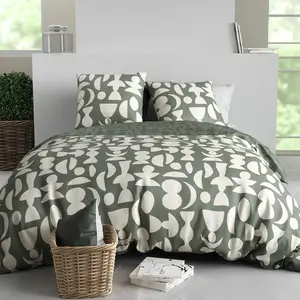 Home Collection - Parure housse de couette Lune verte - 240x220 cm 240... pas cher