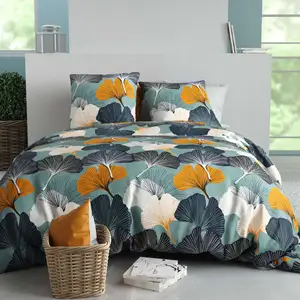 Parure de couette 100% coton 57 fils imprimée 240x220 2 taies pas cher