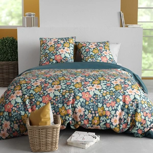 Home Collection - Parure housse de couette Ondine bleue 240x220 cm pas cher