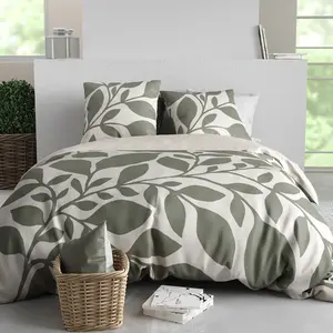 Home Collection - Parure housse de couette Nais grise - 240x220 cm 240... pas cher