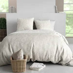 Home Collection - Parure Housse de Couette beige 240x220 cm pas cher