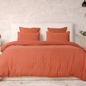 Ateliers du Linge - Parure de Couette 3 pcs 100% Gaze de Coton Lavé sa... pas cher