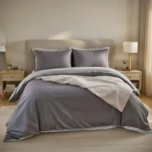 Baton Rouge - Housse de couette réversible en 100% percale de coton 70... pas cher