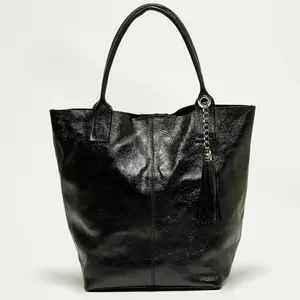 Abaco Studio - Sac cabas en Cuir Yana noir - 37x25x35 cm OS