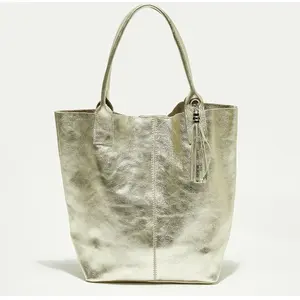 Abaco Studio - Sac cabas en Cuir Yana doré 37x25x35 cm OS