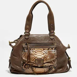 Abaco Paris - Sac à main en Cuir d'Agneau & Python Mini Ode élephant n... pas cher