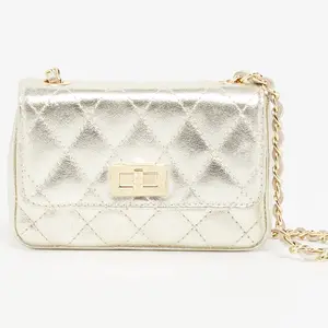 Abaco Studio - Sac bandoulière en Cuir Avila doré - 18x12x5 cm OS pas cher