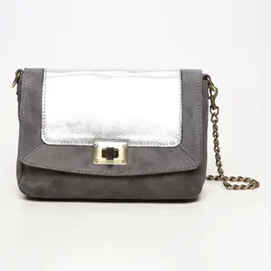 Abaco Paris - Sac bandoulière en Cuir & Velours de Cuir d'Agneau Gaby ... pas cher