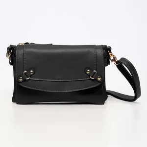 Abaco Paris - Pochette en Cuir de Vachette Joe noir - 20x12.5x3 cm OS pas cher