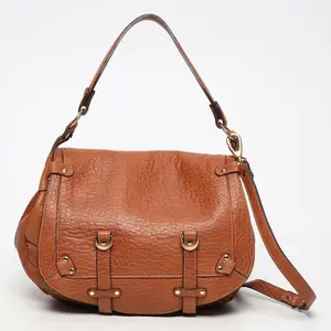 Abaco Paris - Sac bandoulière en Cuir d'Agneau Jamily camel - 36x28x9 cm OS pas cher