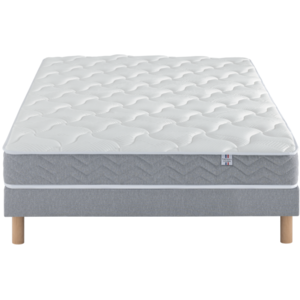 Ensemble Matelas Douces Nuits Remory 667 ressorts ensachés + 2 cm Visc...