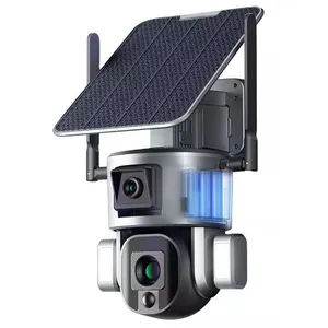 Caméra Surveillance Sécurité Solaire Sans fil Extérieure 4K 8MP 4G 360... pas cher