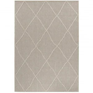 STUDIO DECO Tapis effet jute naturel à relief losanges beige 160x230cm pas cher