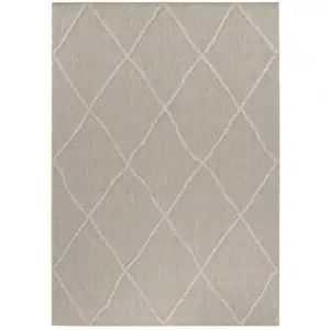 STUDIO DECO Tapis effet jute naturel à relief losanges beige 140x200cm pas cher
