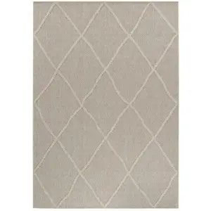 STUDIO DECO Tapis effet jute naturel à relief losanges beige 80x250cm pas cher