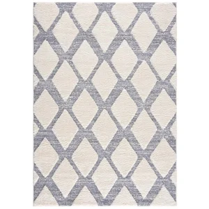STUDIO DECO Tapis à poils longs et relief gris et crème 160x230cm pas cher