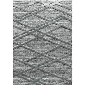 STUDIO DECO Tapis bohème à relief gris 160x230cm pas cher