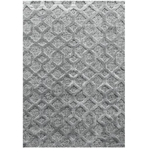 STUDIO DECO Tapis bohème à relief gris 280x370cm pas cher
